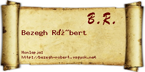 Bezegh Róbert névjegykártya